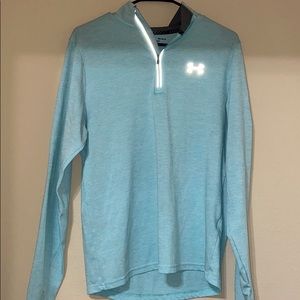 Aqua Adidas Fitted Half Zip Sweatshirt